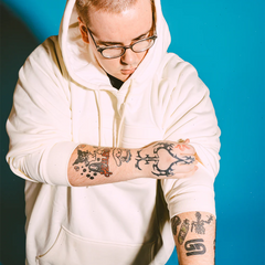 Cream Embossed Hoodie