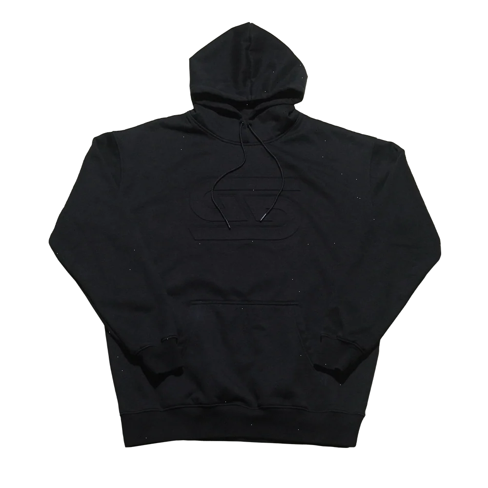 Black Embossed Hoodie